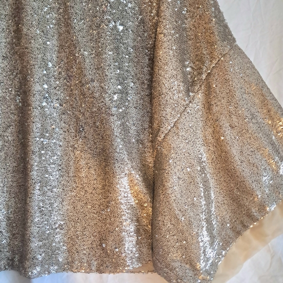 Free People Champage Dreams Gold Sequin Top Medium EUC - Picture 7 of 10
